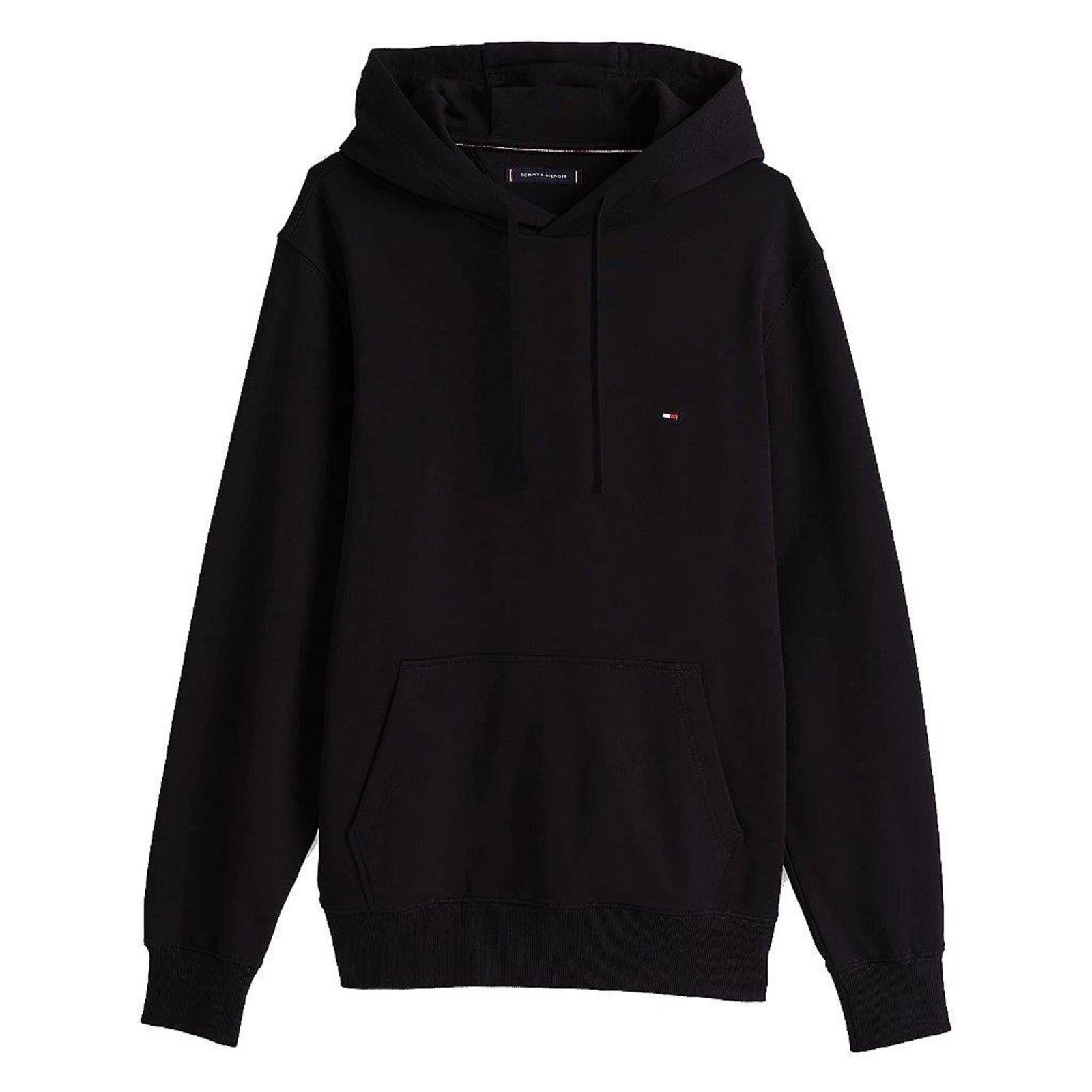 Moletom Canguru Tommy Hilfiger Mini Flag Algodão Puro Preto