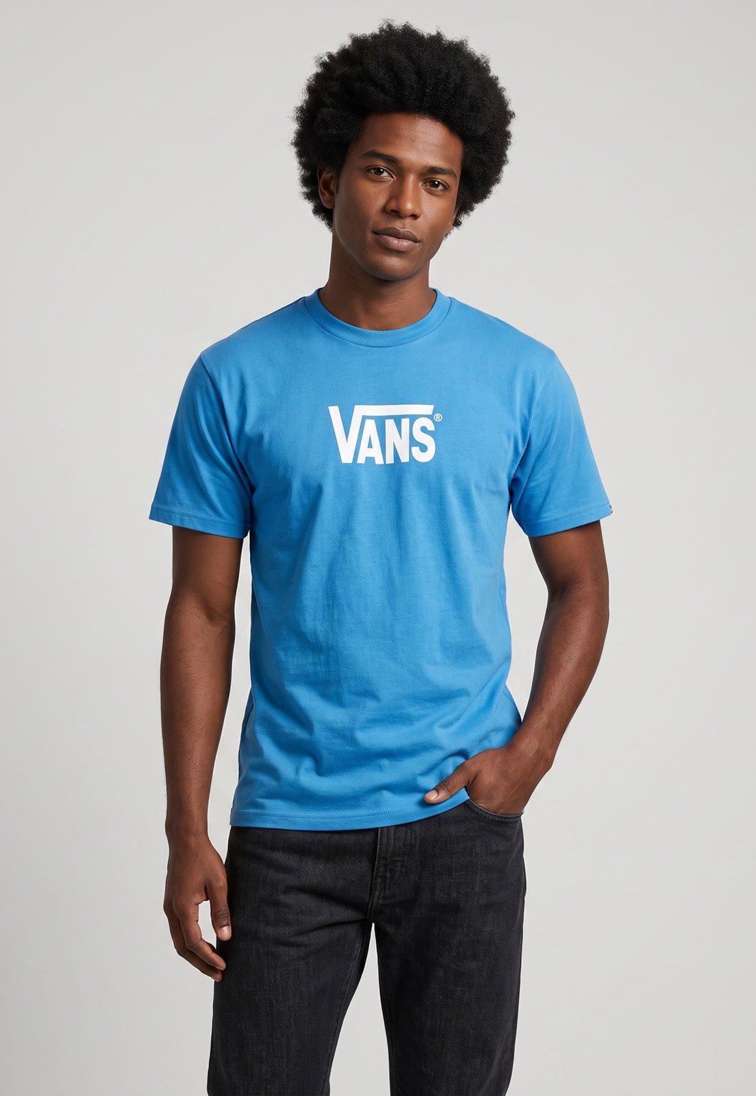 Camiseta Masculina Vans Stretch Logo Azul