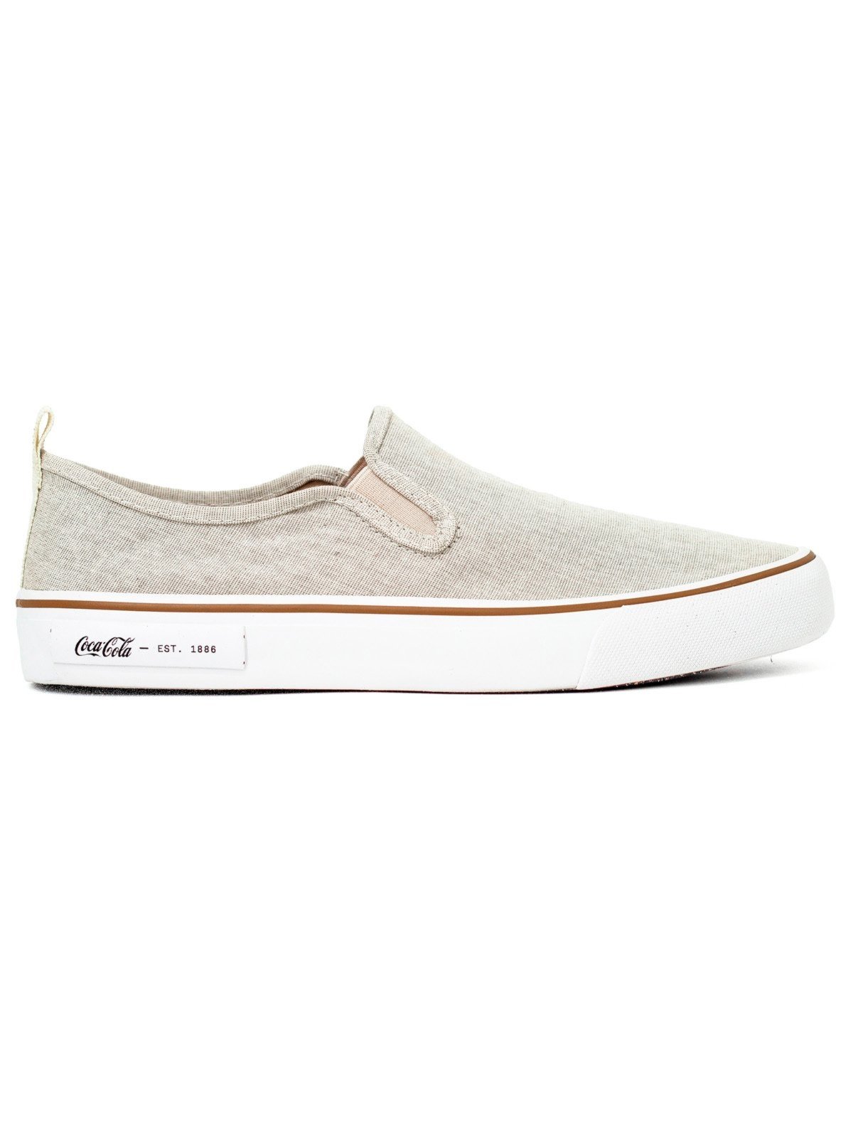 Tênis Masculino Slip On Coca Cola Iate City Casual Calce Fácil Confortável Branco Off White