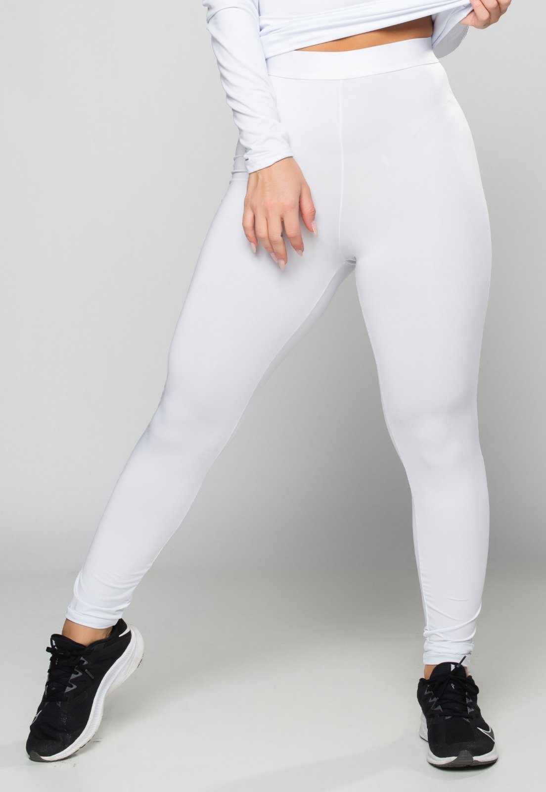 Meia Calça Térmica MVB Modas Segunda Pele Feminina Proteção Uv Branco