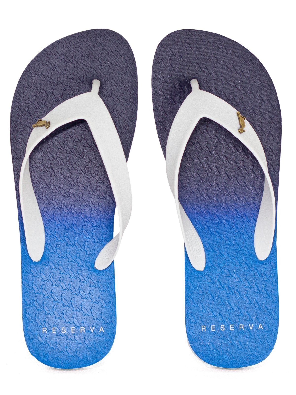 Chinelo Sandália Masculino Reserva Go RSV Premium Borracha Confortável Branco Azul Degrade