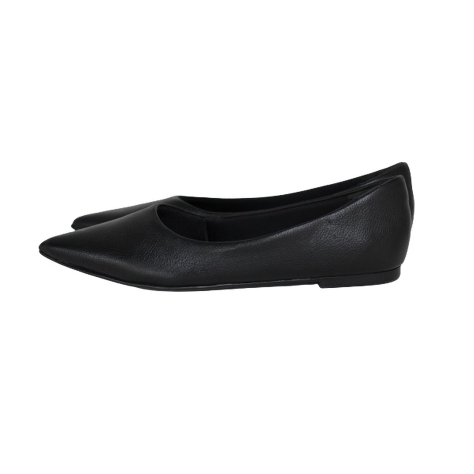 Vista 3 Sapatilha Feminina Bico Fino Em Couro Salto Baixo Spinelli preto Spinelli preto