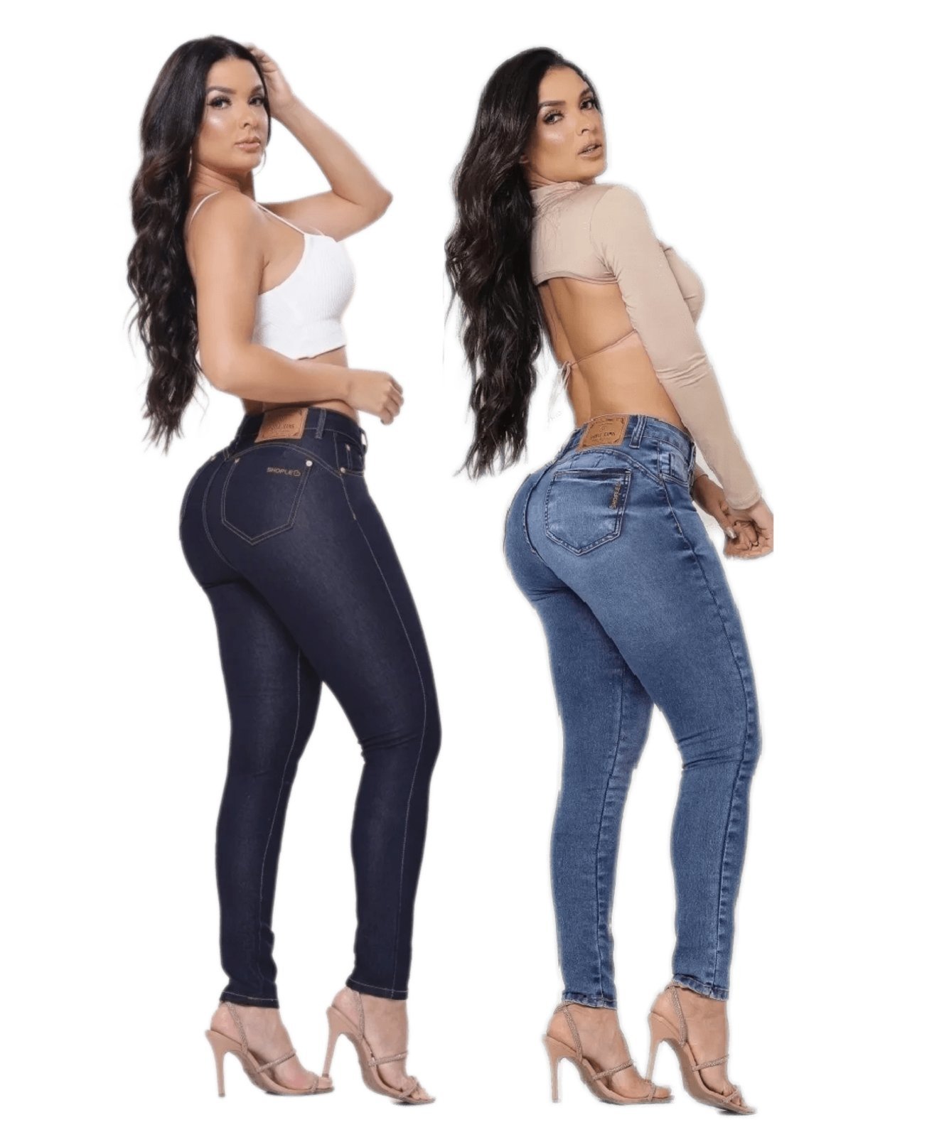 kit 2 Calça Jeans Feminina Levanta Bumbum Modeladora ORIGINAL SHOPLE A7 A9