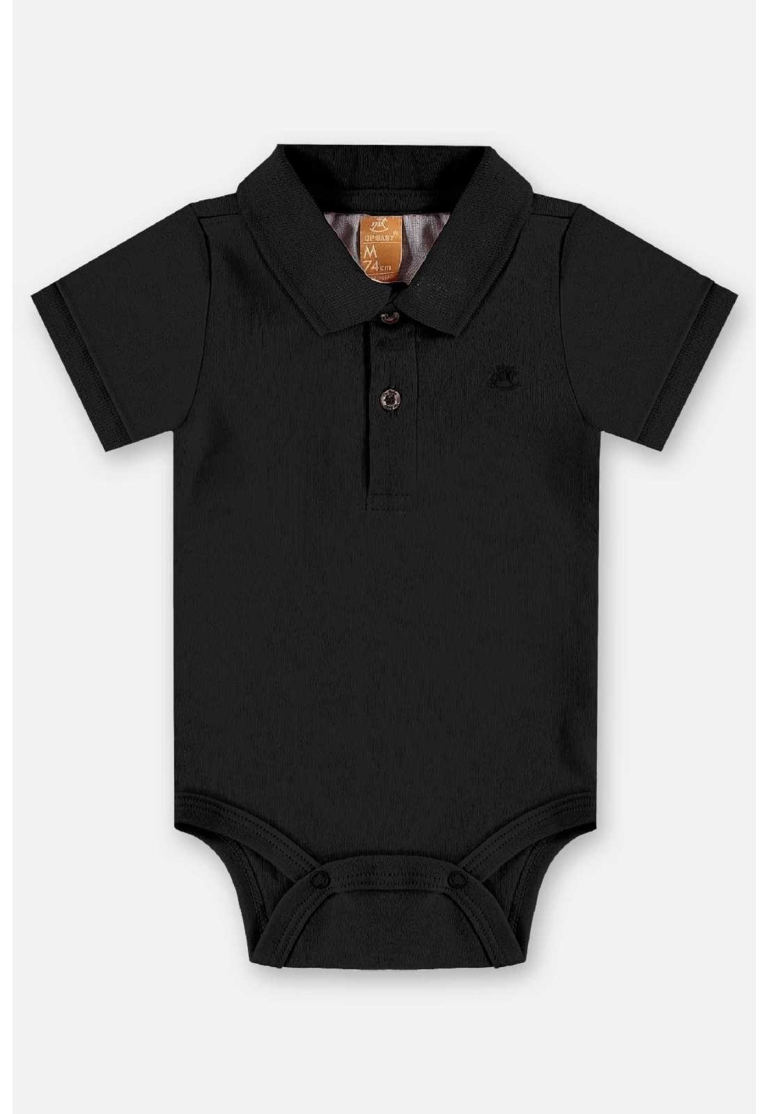 Infantil - Body Polo em Suedine Menino Up Baby Preto