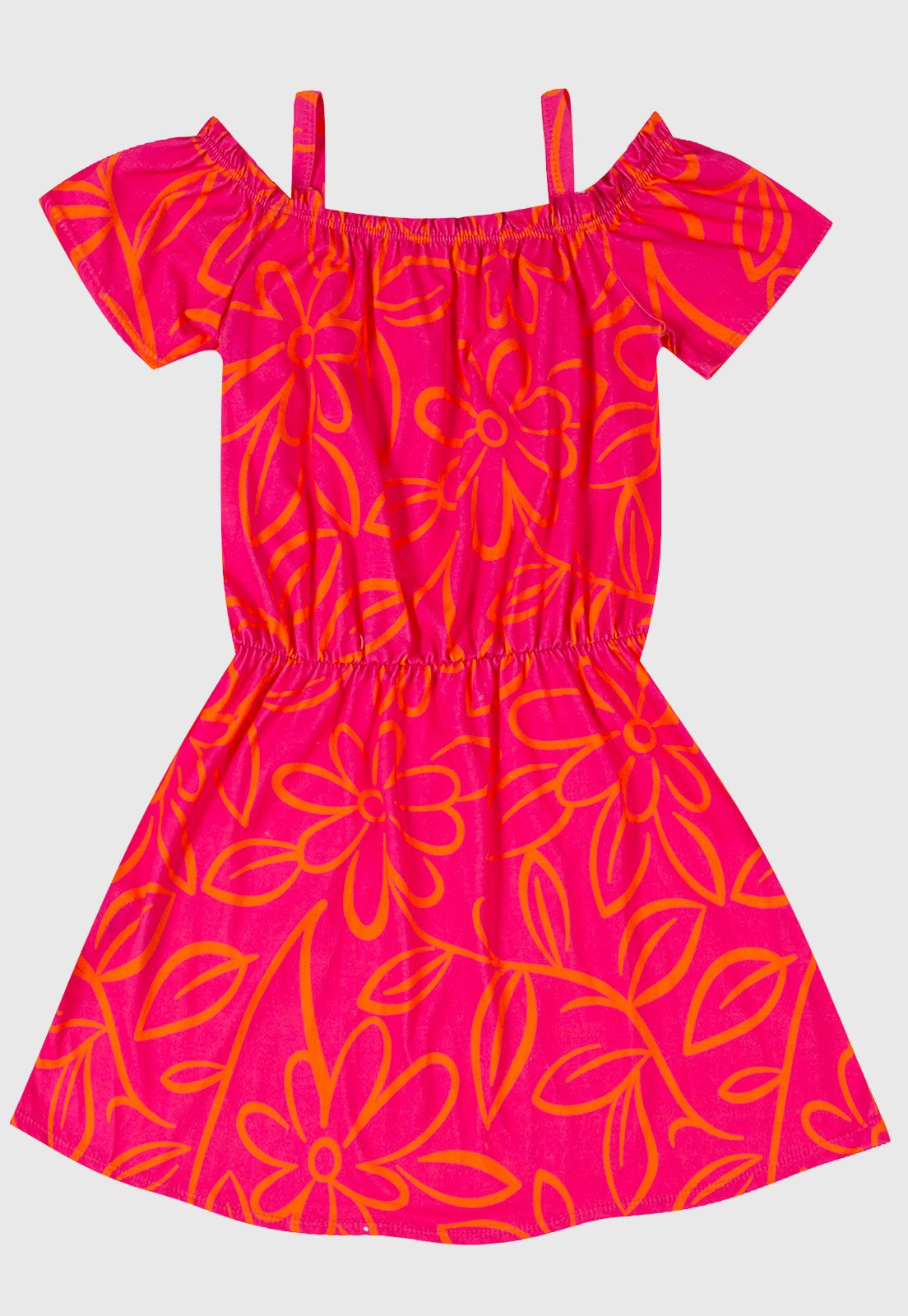 Infantil - Vestido Kyly Estampa Floral Rosa