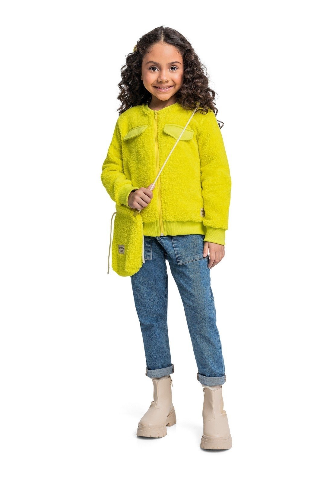 Vista 2 Infantil - Bolsa com Pelinhos para Menina Quimby verde Quimby verde