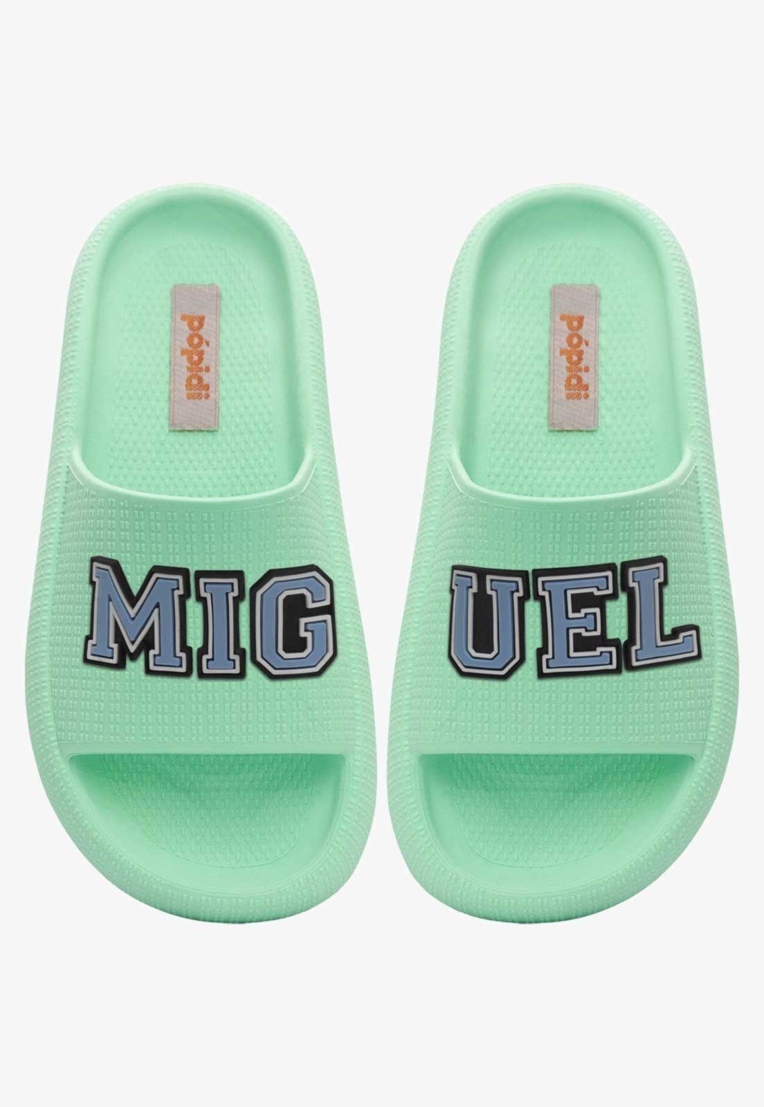 Infantil - Chinelo Pópidi Personalizado MIGUEL 25ao38 Estilo Nuvem Verde