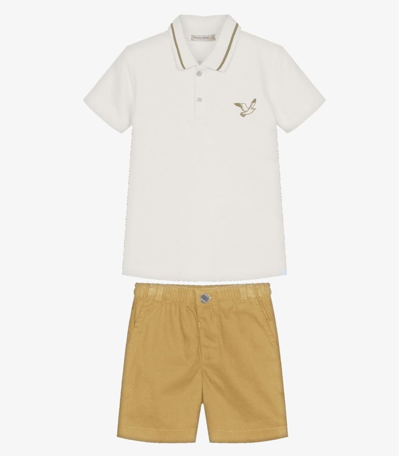Infantil - Conjunto Polo Com Bermuda Trick Nick Bege