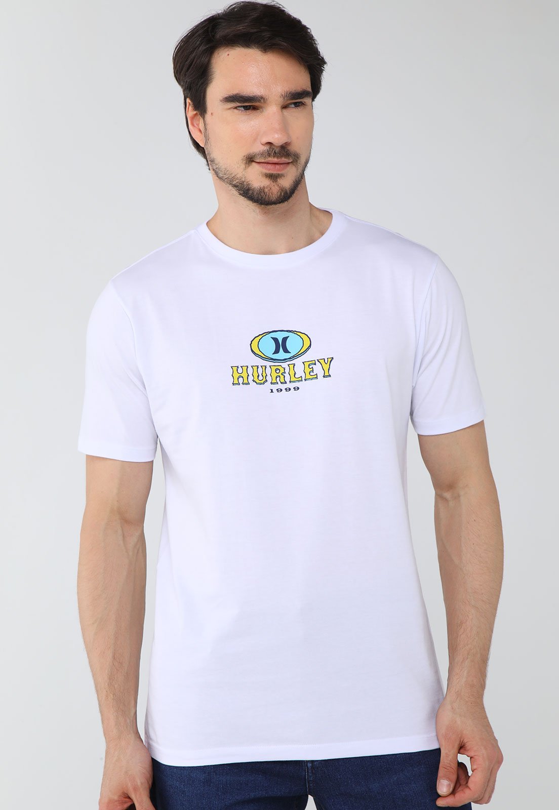 Camiseta Masculina Hurley Silk Retro Waves PE Branca