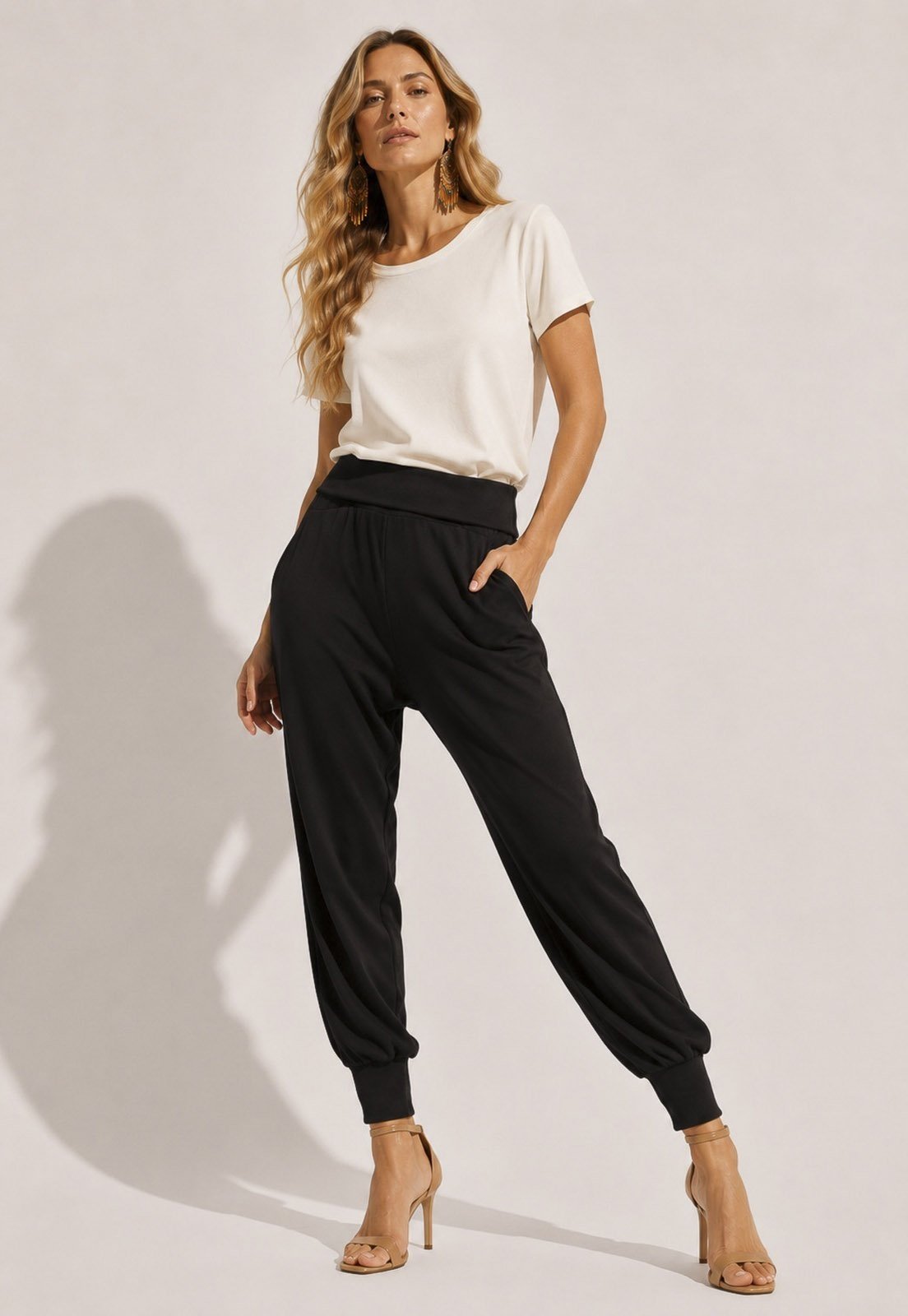 Calça Saruel Amazonia Vital Malha com Bolso Preta