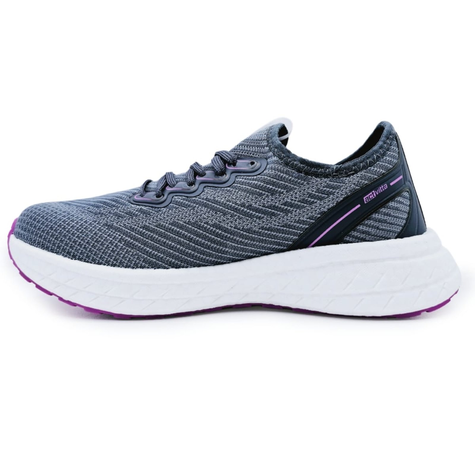 Tênis Feminino Actvitta Esportivo Solado Light Foam Conforto Grafite