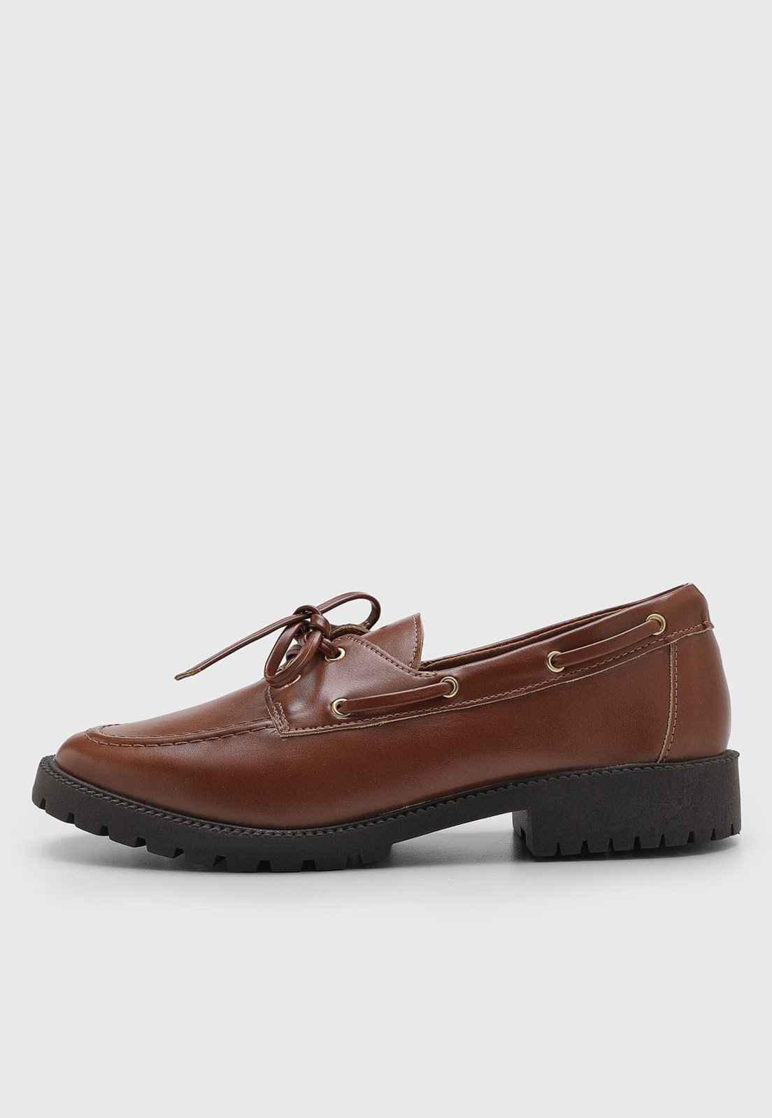 Mocassim Feminino VIA UNO Cadarço Marrom