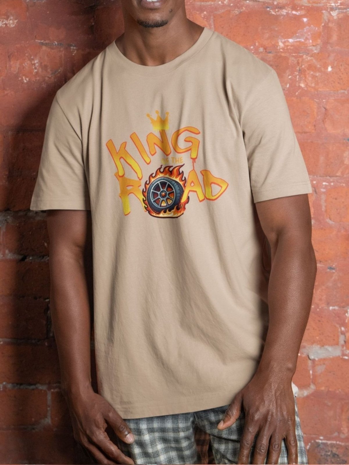 Camiseta Básica Masculina GuGi Rei Da Estrada Corrida Rally Caqui