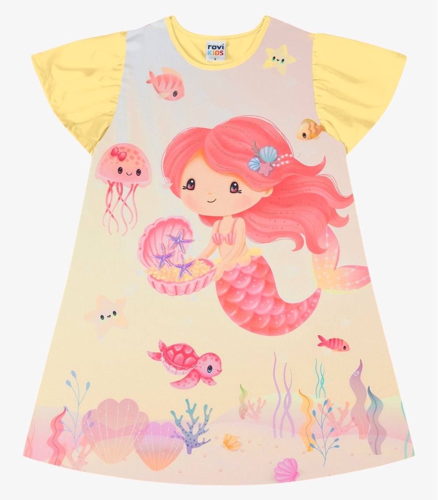 Infantil - Vestido Menina Estampado Rovi Amarelo