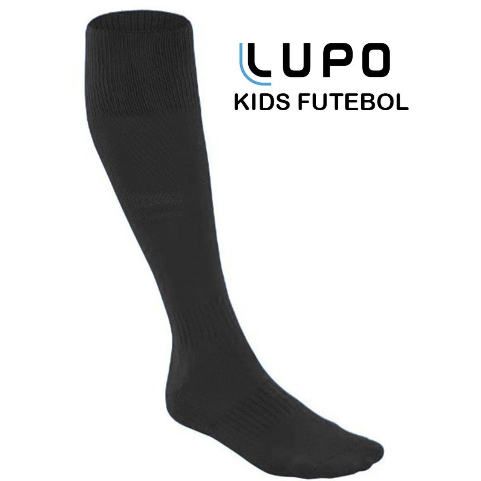 Meia De Futebol Cano Longo Atoalhada Lupo Preto