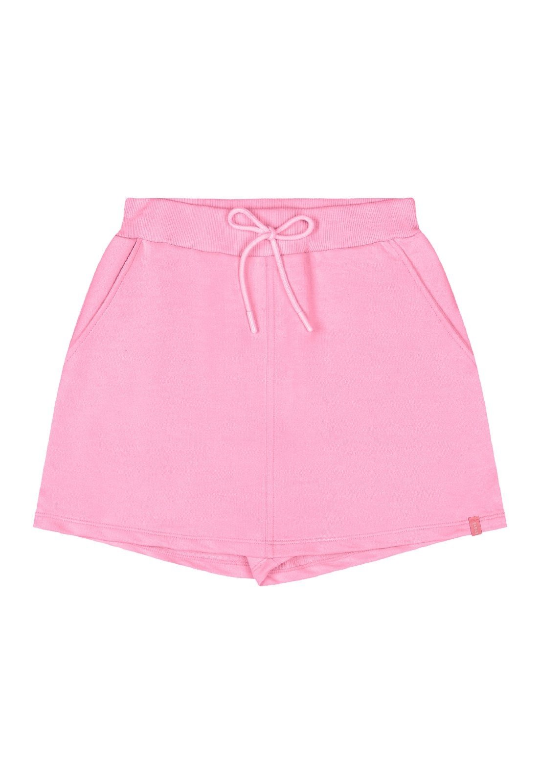Infantil - Short-Saia Juvenil Básico em Moletom Gloss Rosa