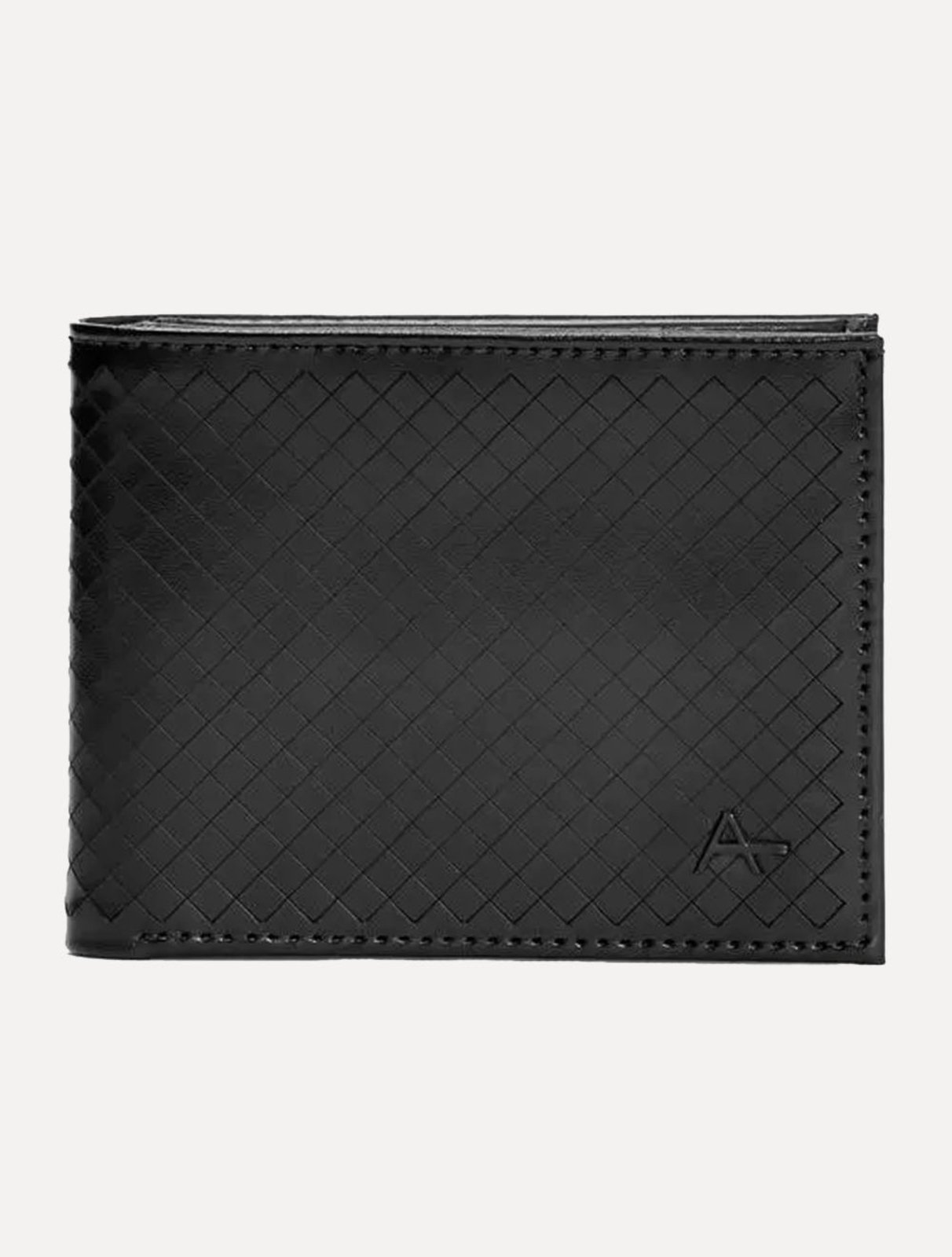 Vista 2 Carteira Aramis Masculina Couro Losango Preta preto Aramis preto