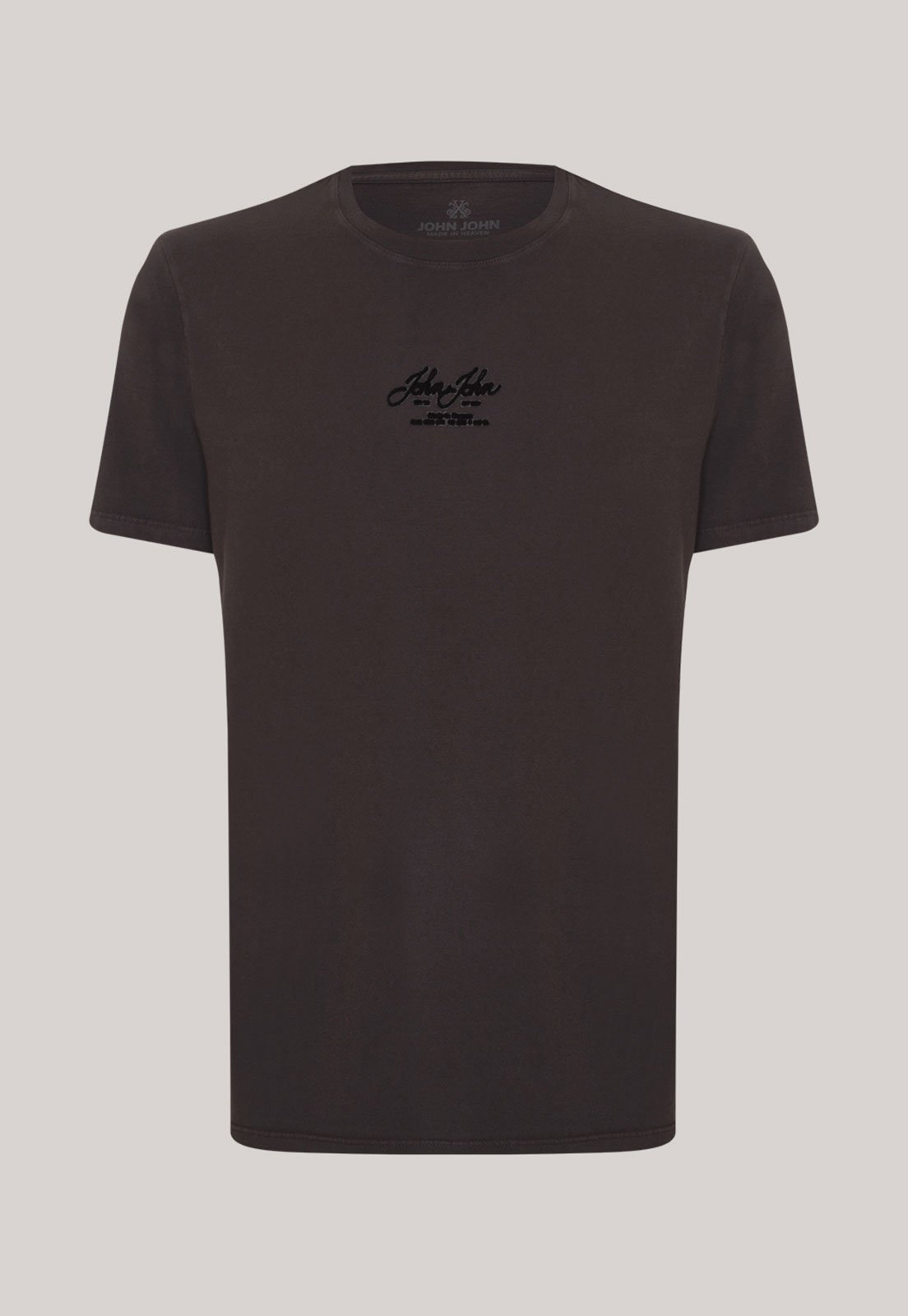 Camiseta Masculina John John Estampa Frontal Marrom