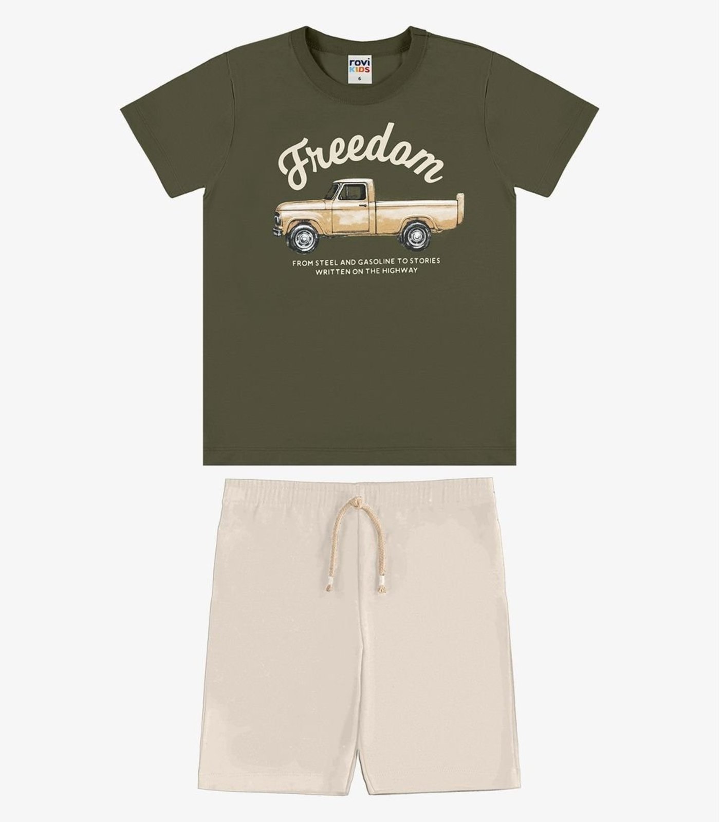 Infantil - Conjunto Camiseta Com Bermuda Rovi Verde