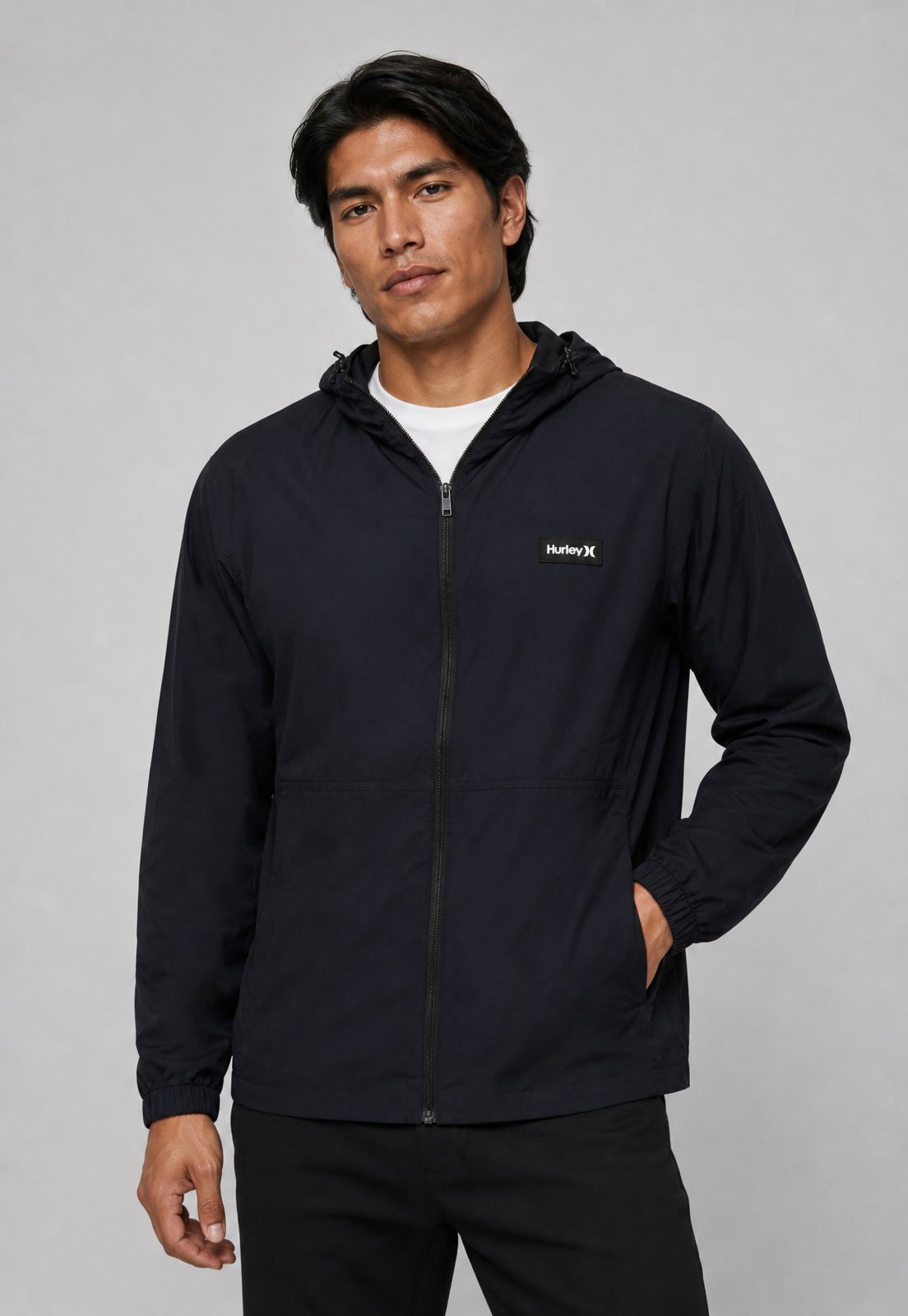 Jaqueta Masculina Hurley Corta Vento Stadium Imp Azul-marinho