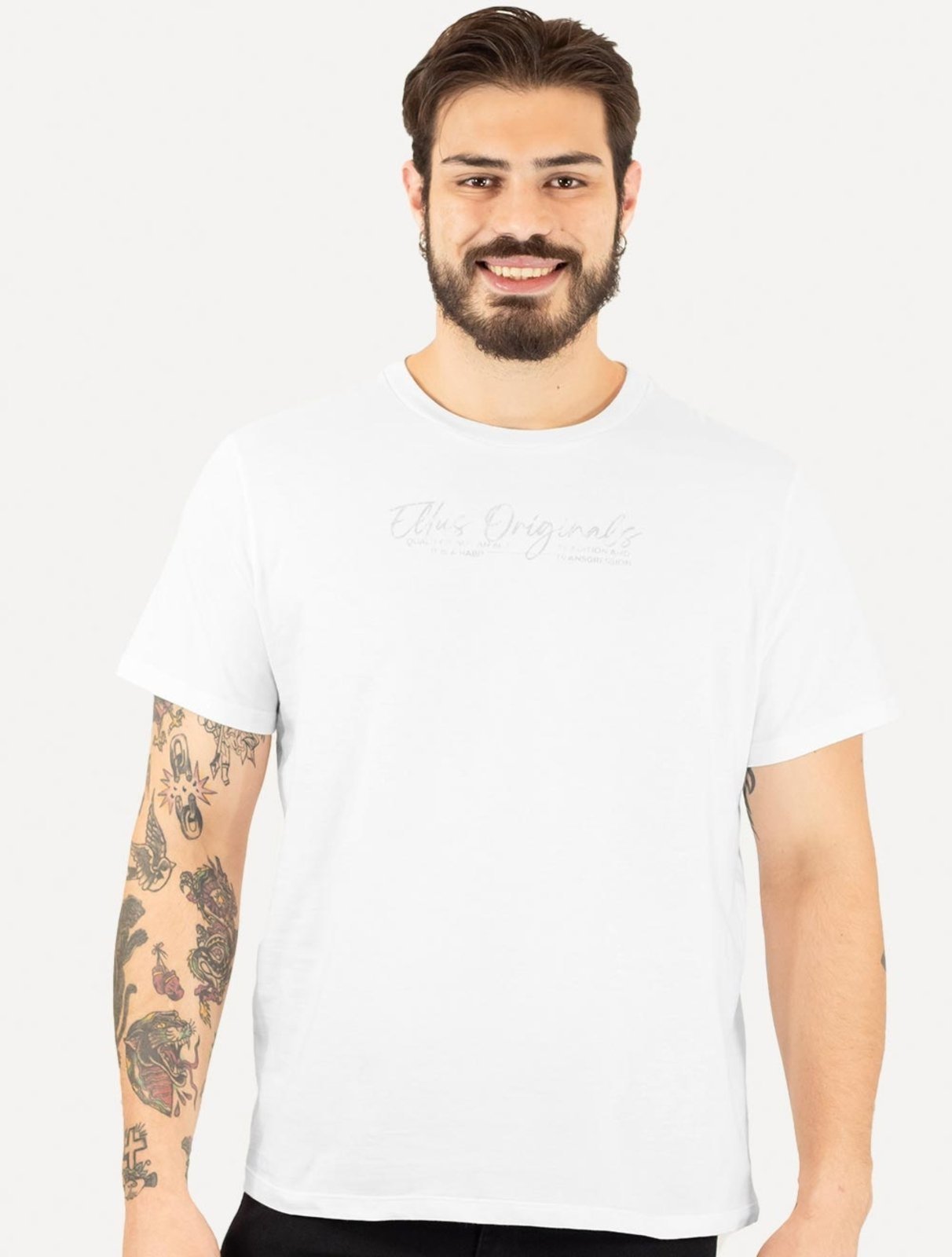 Camiseta Ellus Masculina Cotton Fine Originals Classic Branca