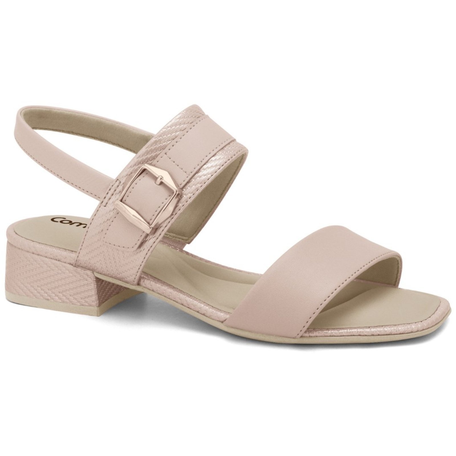 Sandália Feminina Rosa Elástico Comfortflex 2555303-1