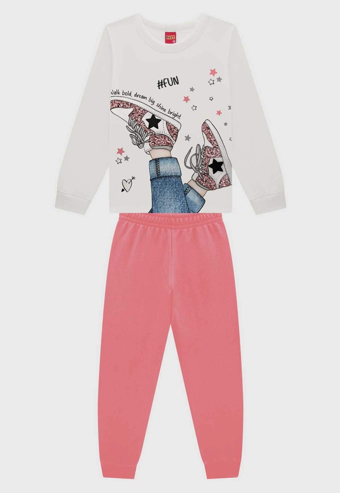 Infantil - Conjunto Kyly Estampa Estrelas Branco