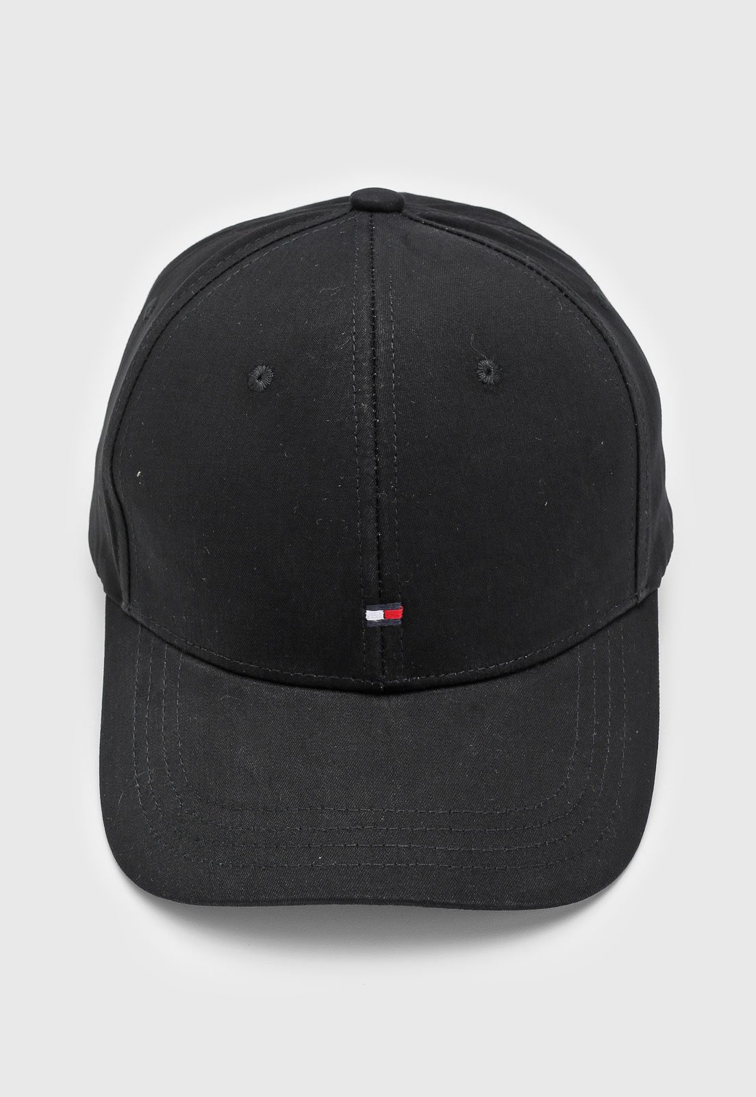Boné Aberto Tommy Hilfiger Logo Bordado Aba Curva Preto