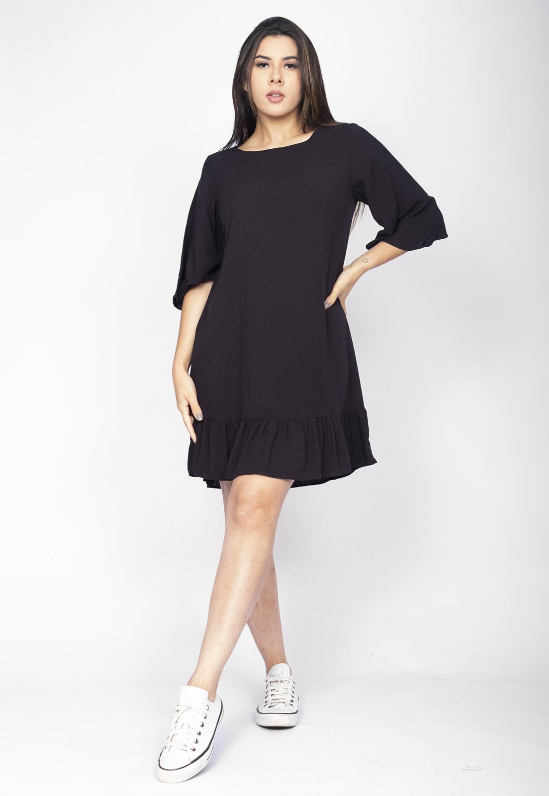 Vestido Amazonia Vital Curto Viscose Preto