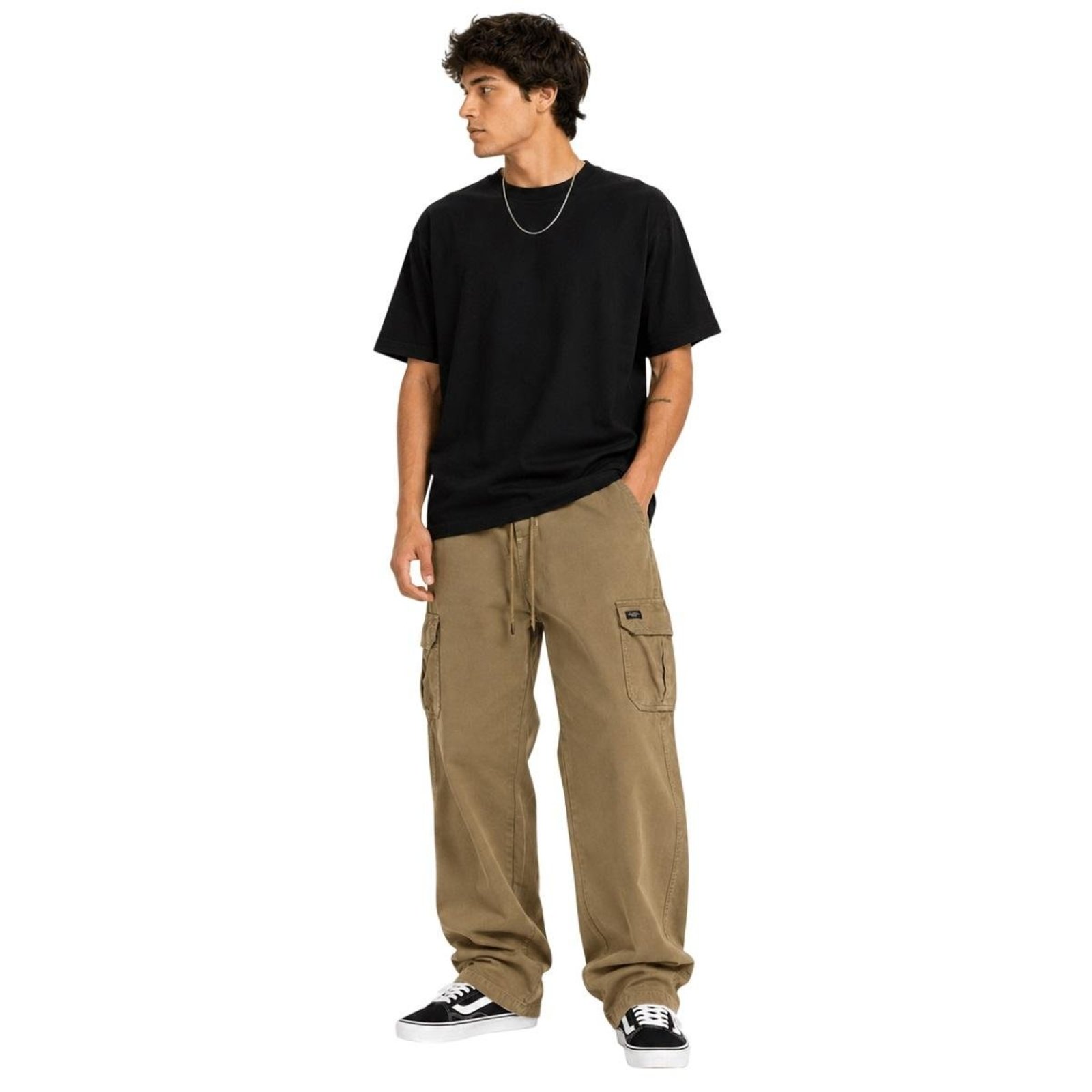 Calça Sarja Baggy Cargo Masculina Max Denim 11893 Caqui