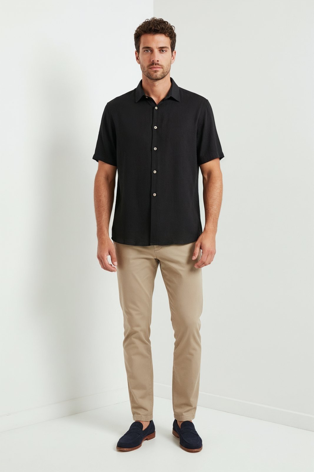 Camisa Viscose Regular Traymon - Preto - P