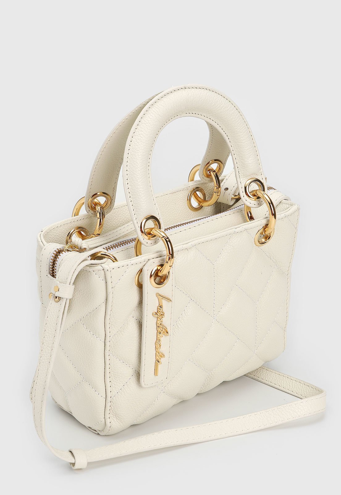 Vista 3 Bolsa Luiza Barcelos Matelassê Off-White off-white white Luiza Barcelos off-white white