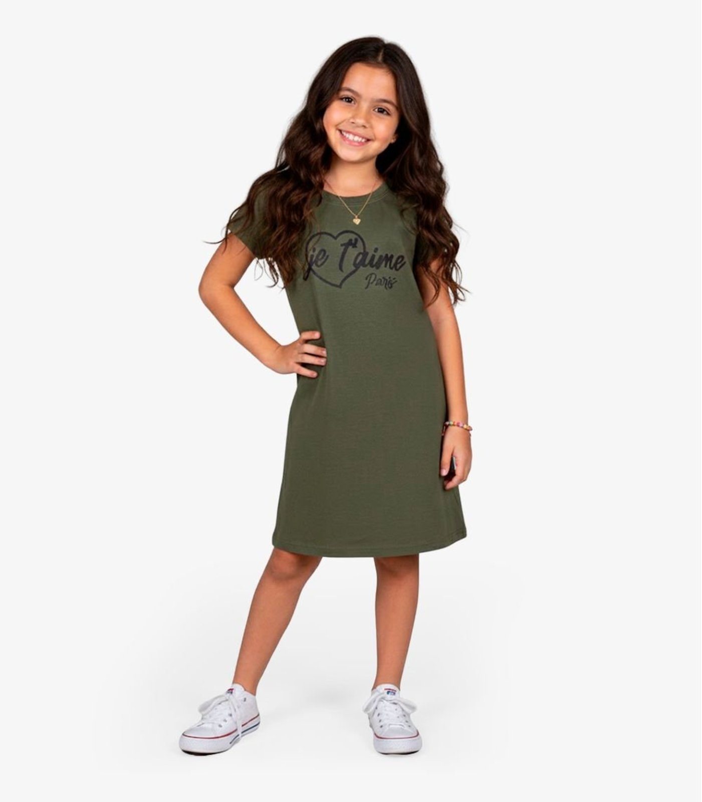 Vista 2 Infantil - Vestido Menina em Molecotton Select azul Select azul