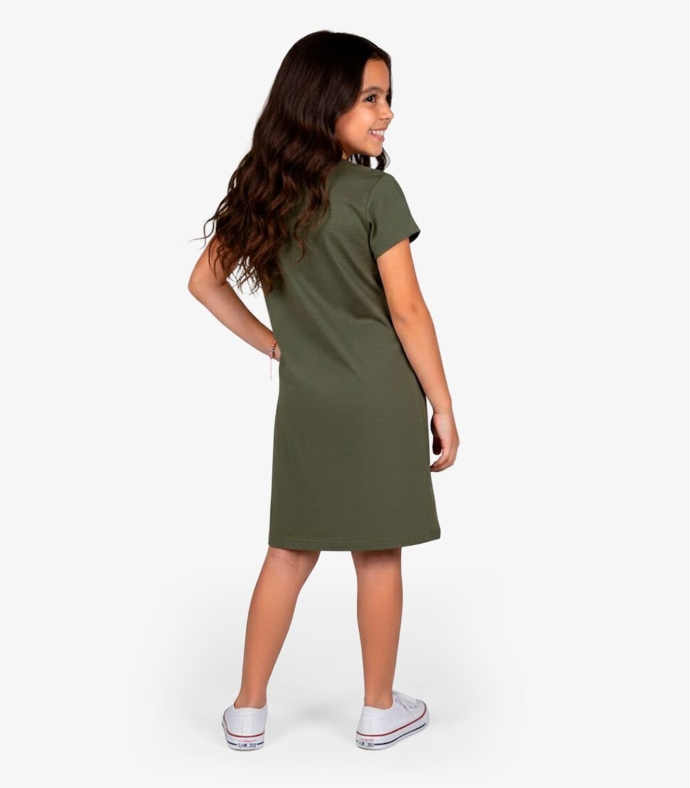 Vista 3 Infantil - Vestido Menina em Molecotton Select azul Select azul
