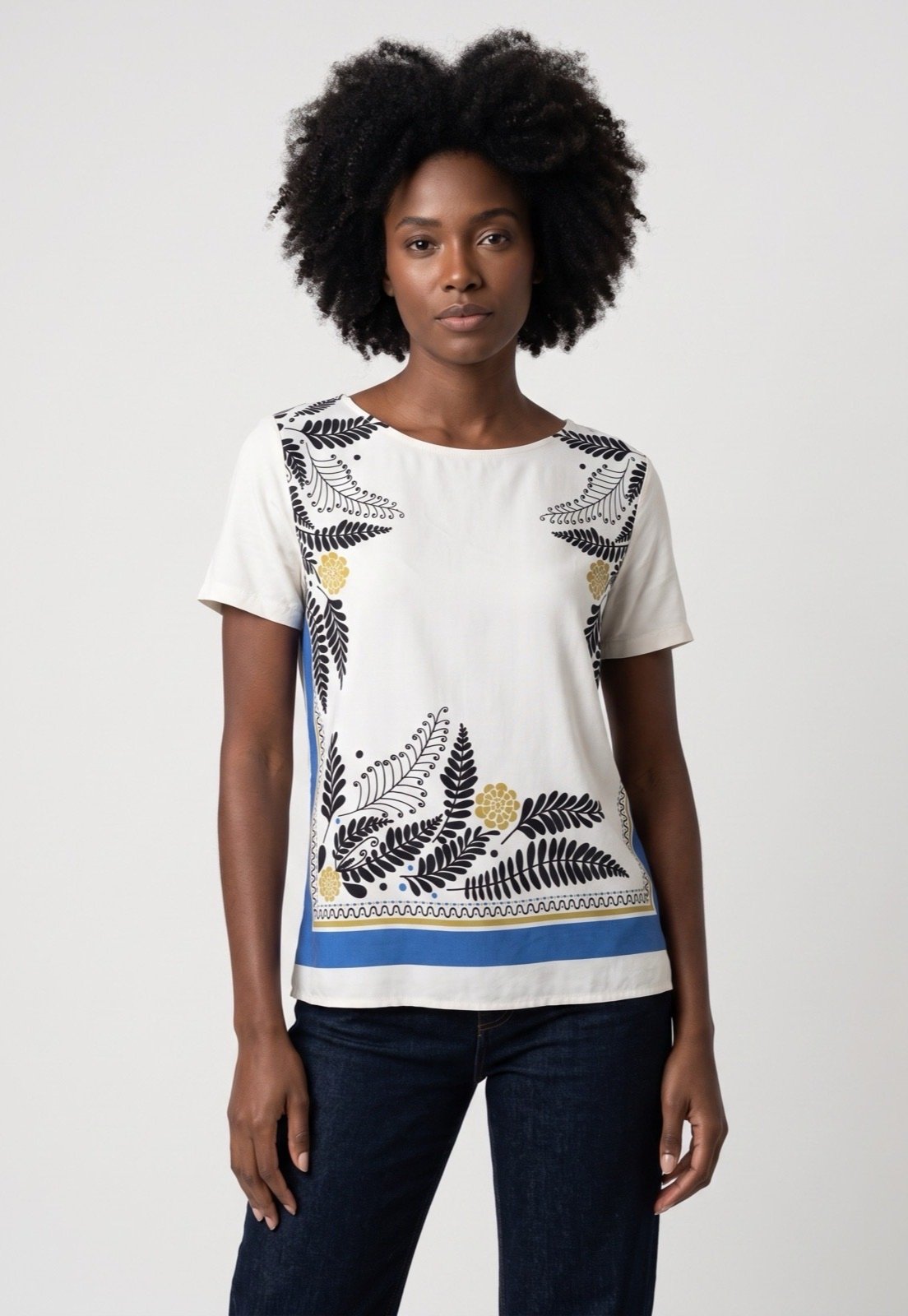 Blusa Feminina Lez a Lez Estampa Floral Branca