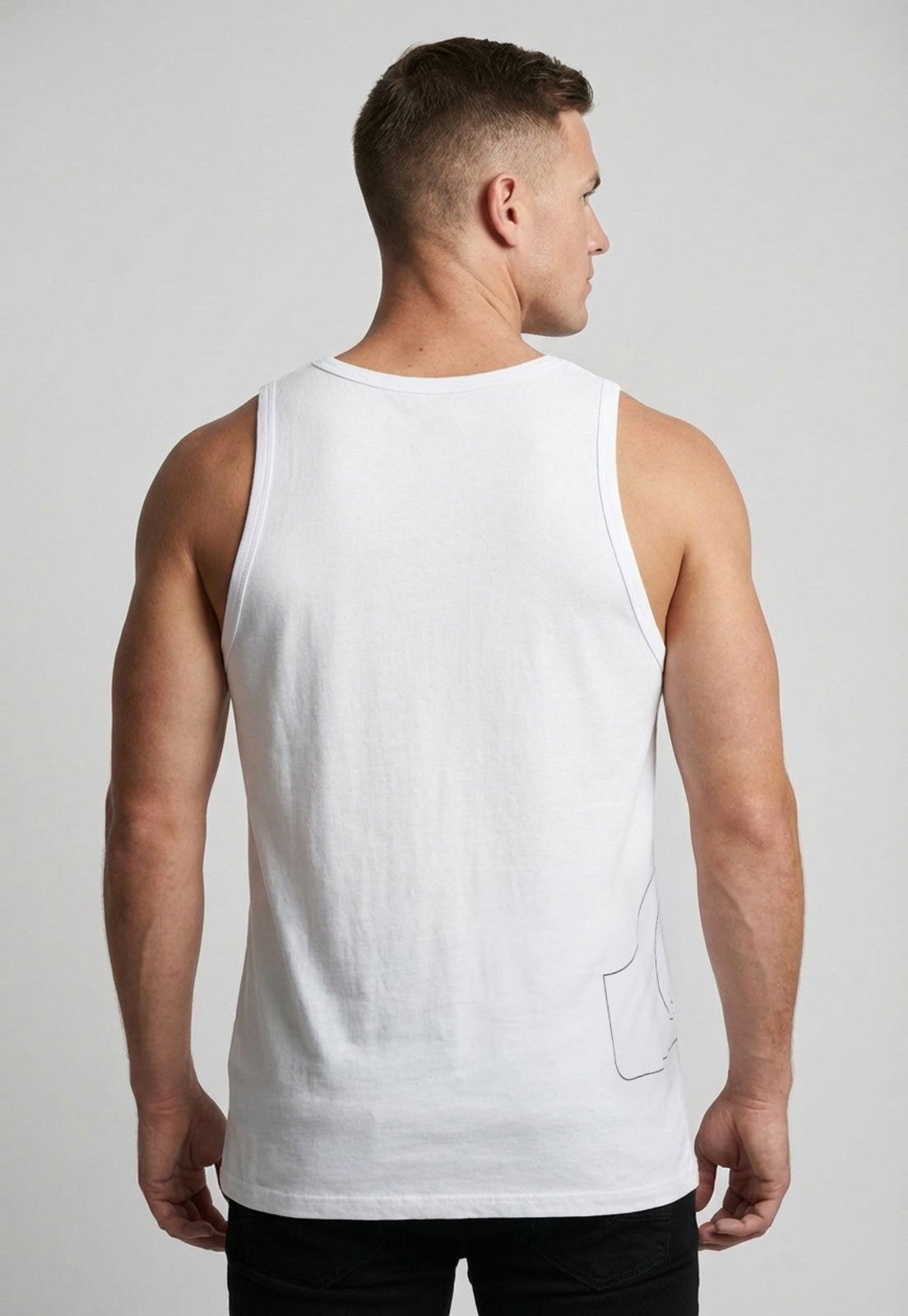 Regata Masculina Quiksilver Outline Side Logo Branca