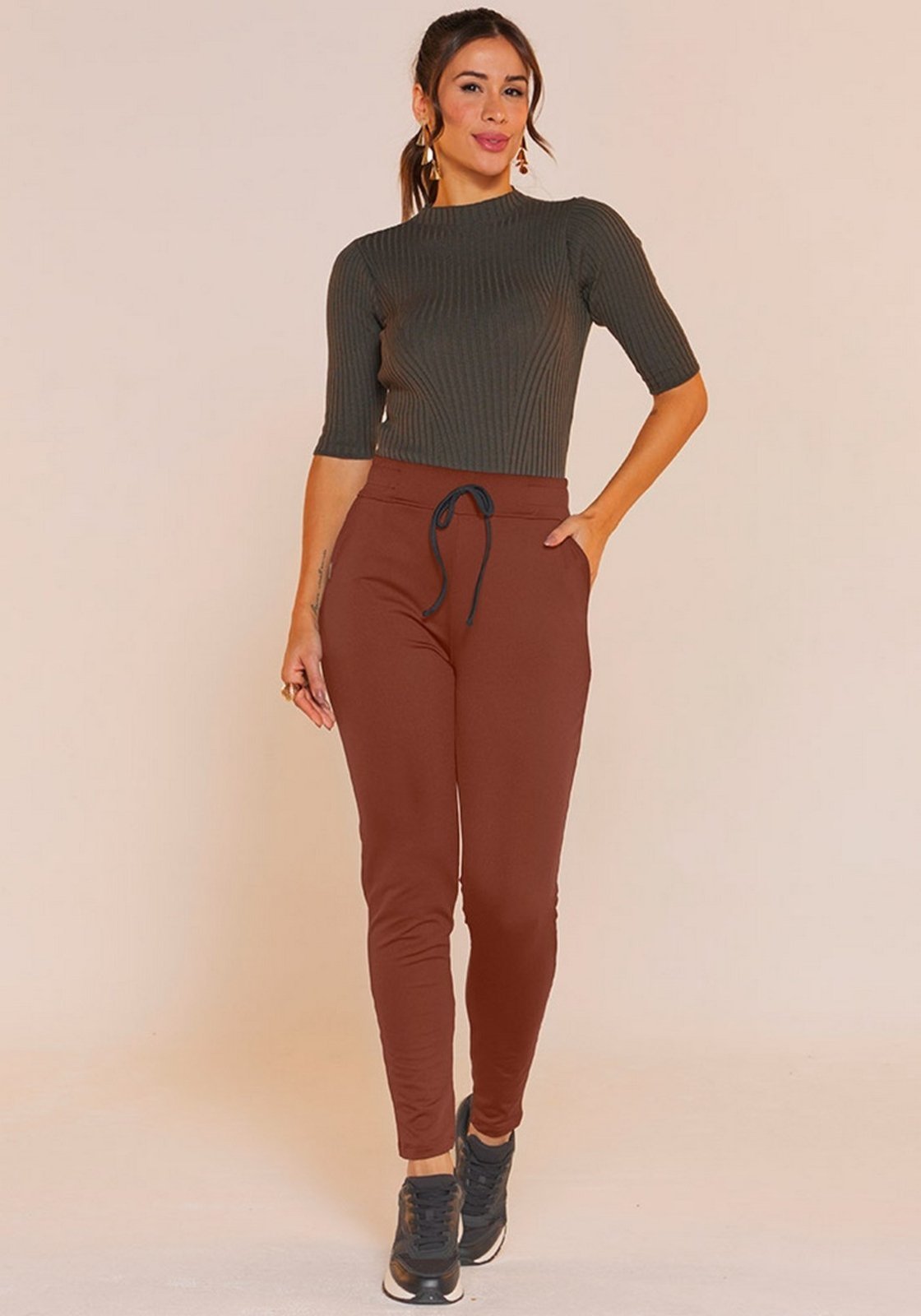 Calça Rudély Jogger Micro Thermo Marrom