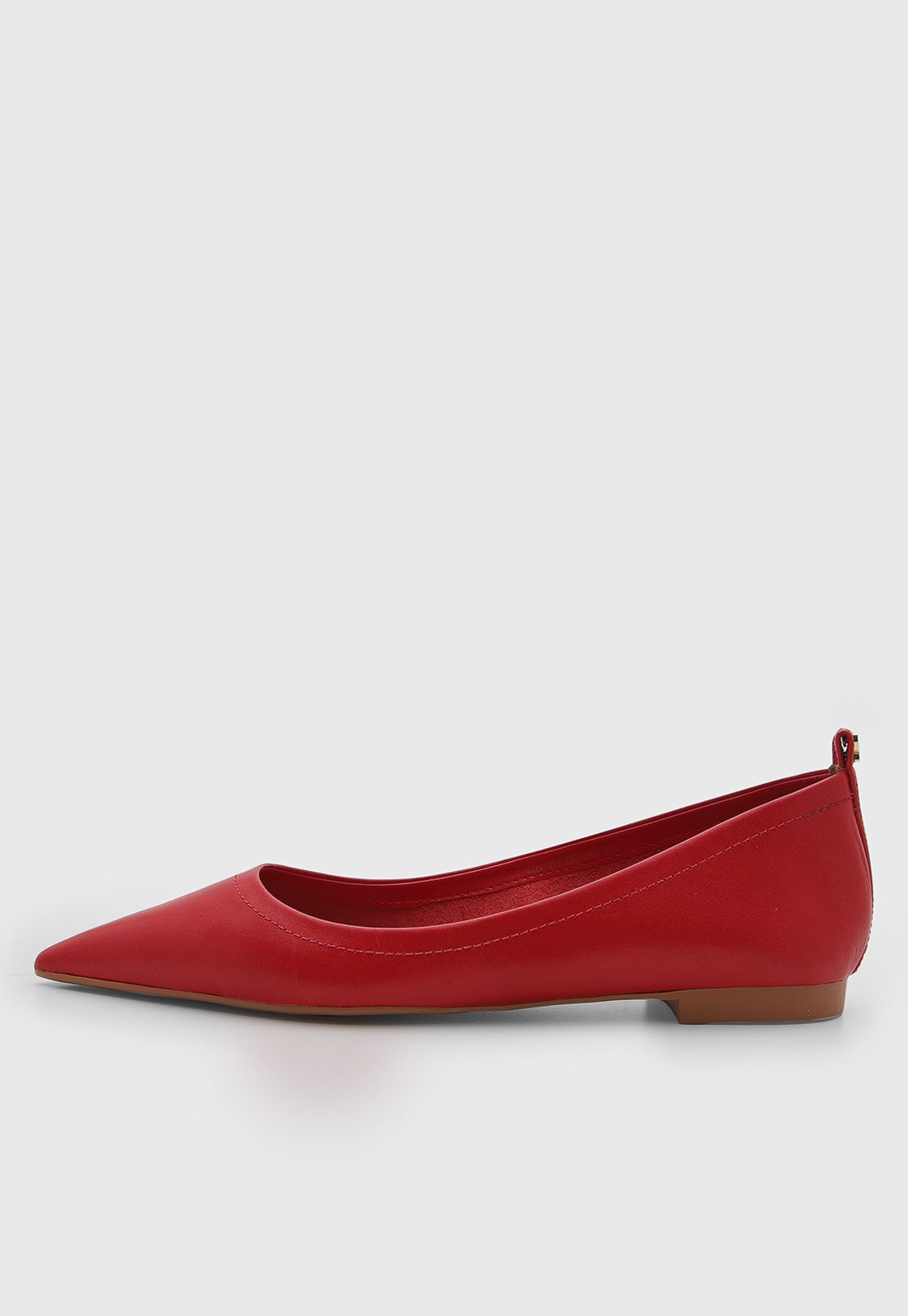 Sapatilha Feminina Santa Lolla Bico Fino Couro Vermelho