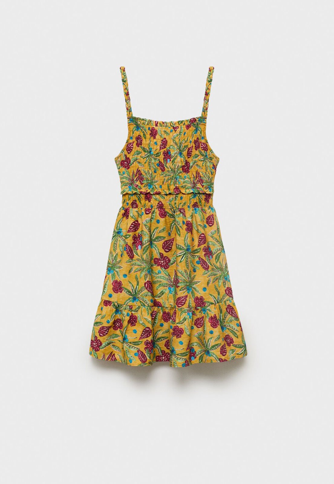 Infantil – Vestido MANGO Floral Lastex Amarelo