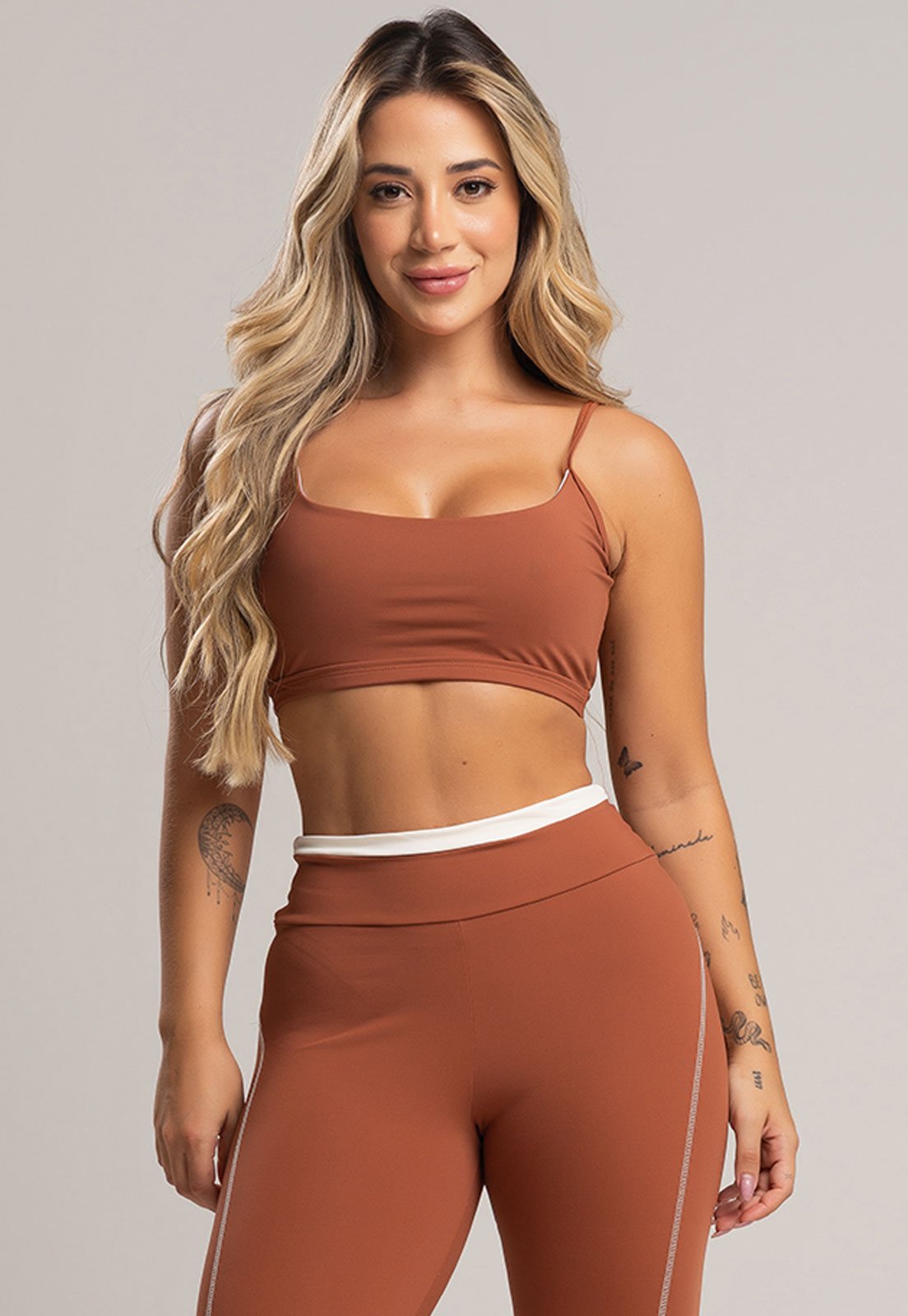 Top Fitness MVB Modas Cropped Alcinha Costas Abertas Feminino Academia Poliamida Mousse