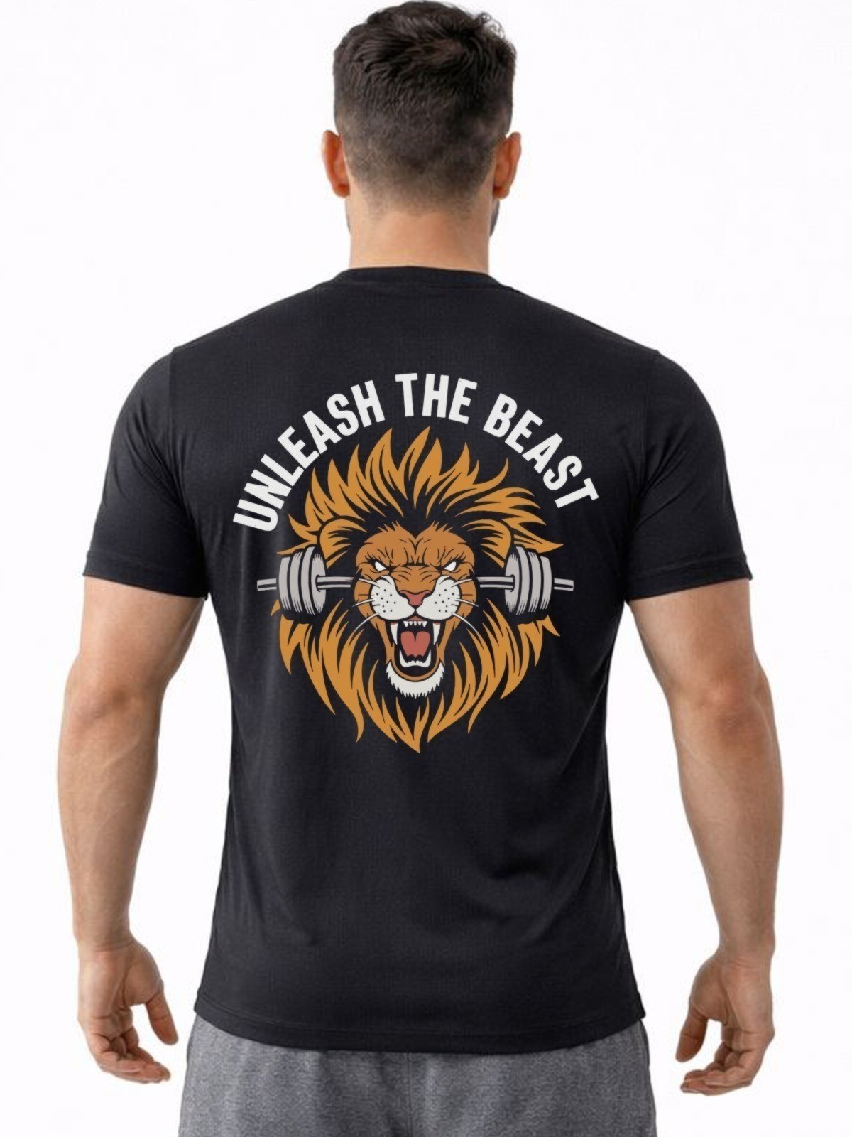 Camiseta Masculina Dry Fit Premium – Academia e Treino Barra Arredondada Longline Beast
