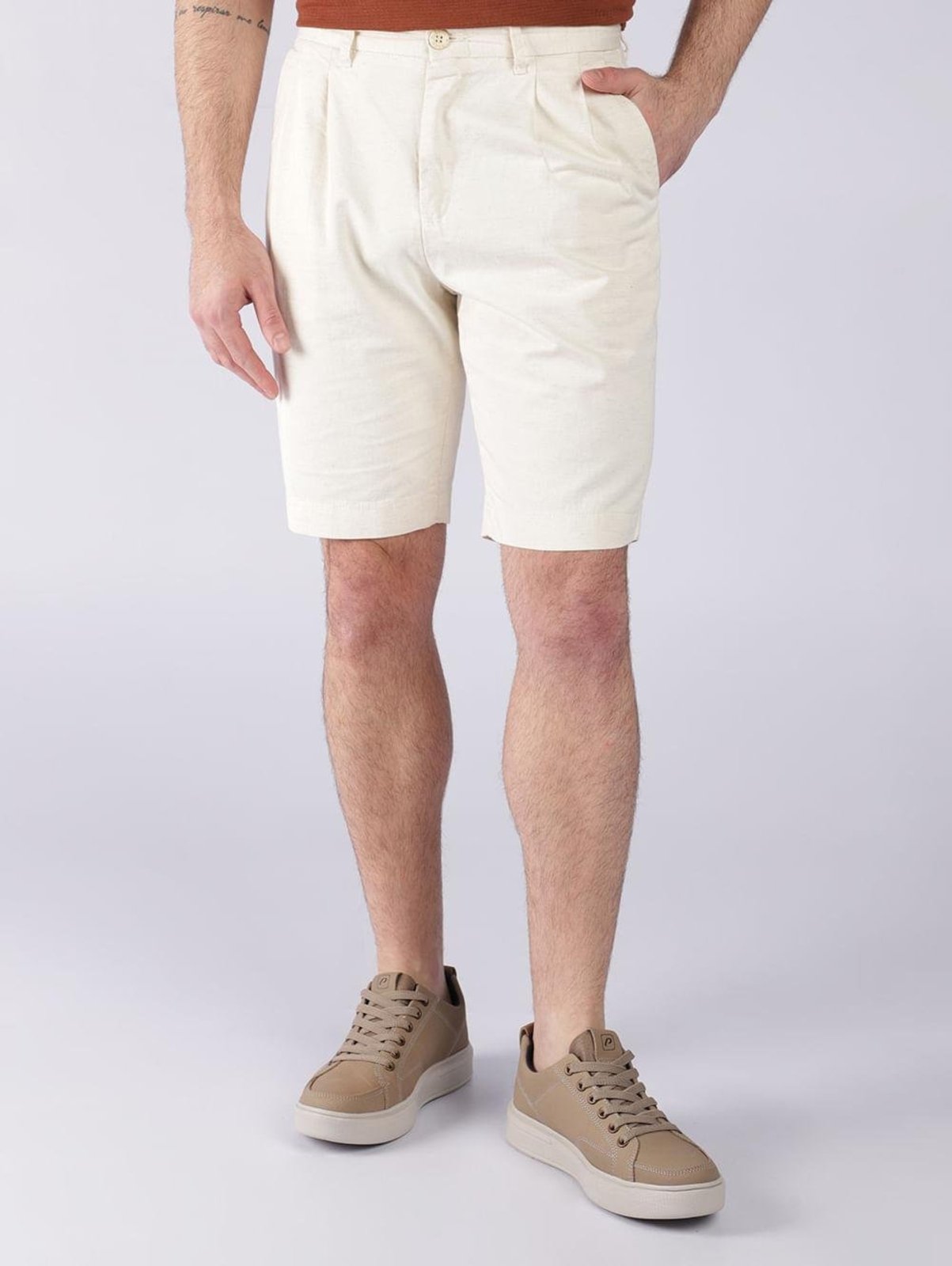 Bermuda Sarja Masculina OFF WHITE