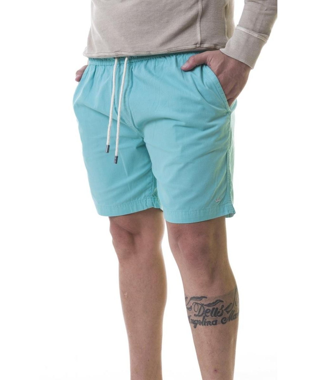 Shorts Aburguesia Sarja Slim Fit Turquesa