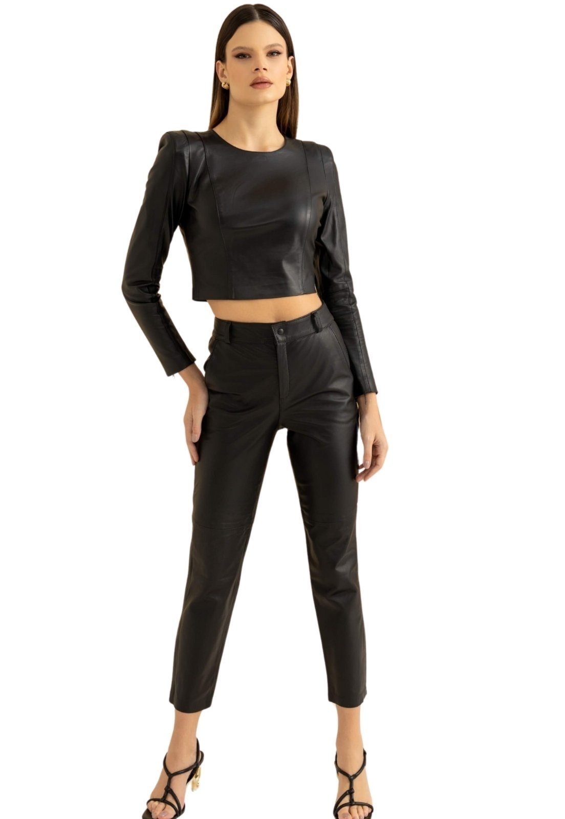 Calça de Couro JVL Clochard Preta