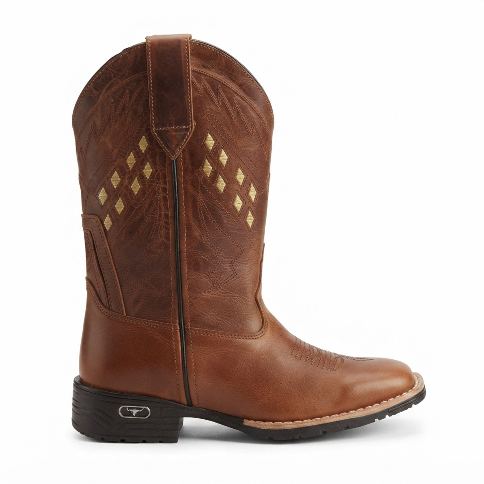 Bota Country Masculina Couro Legítimo Forrada em Couro Palmilha Gel Conforto Premium Texana Escamada Masculina Qualidade Exportação Trabalho Rodeio