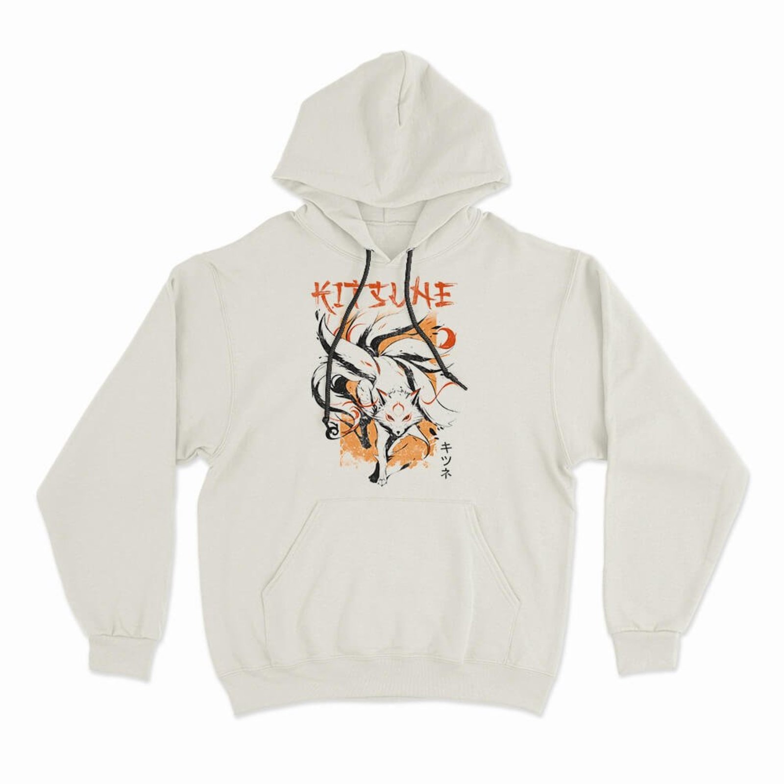 Moletom Com Capuz Kitsune - Off White - Casual - Studio Geek