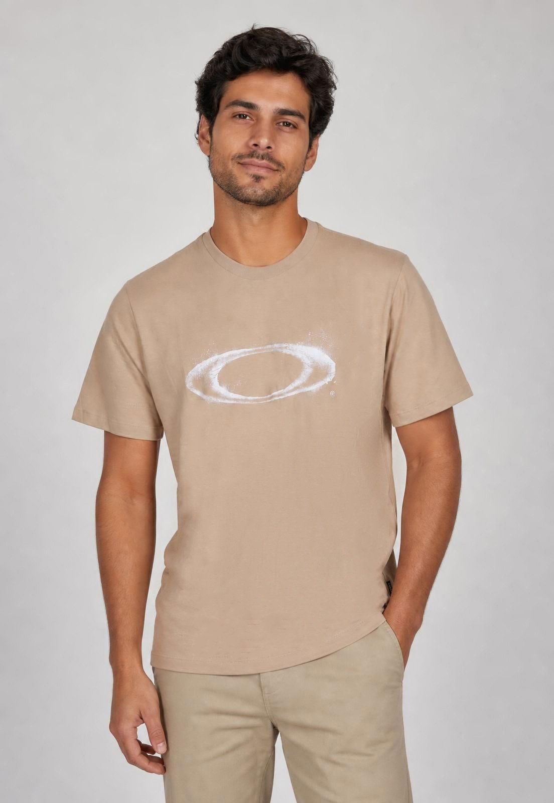 Camiseta Masculina Oakley Ellipse Bege