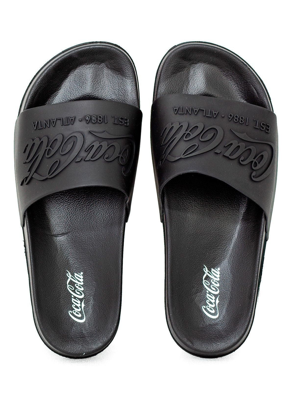 Sandália Slide Masculina Coca Cola Coke Bold Confortável Resistente Preto
