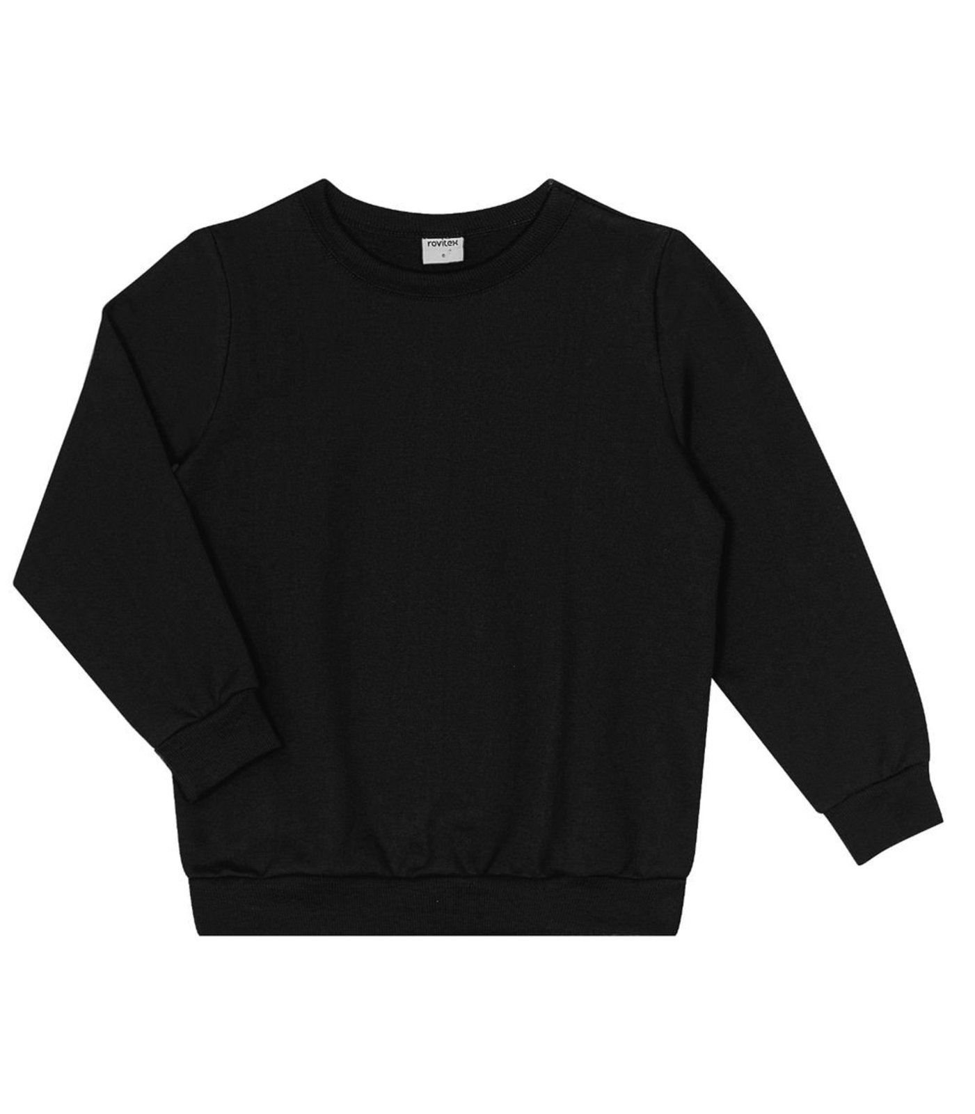 Infantil - Blusão Moletom Básico Unissex Rovi Preto
