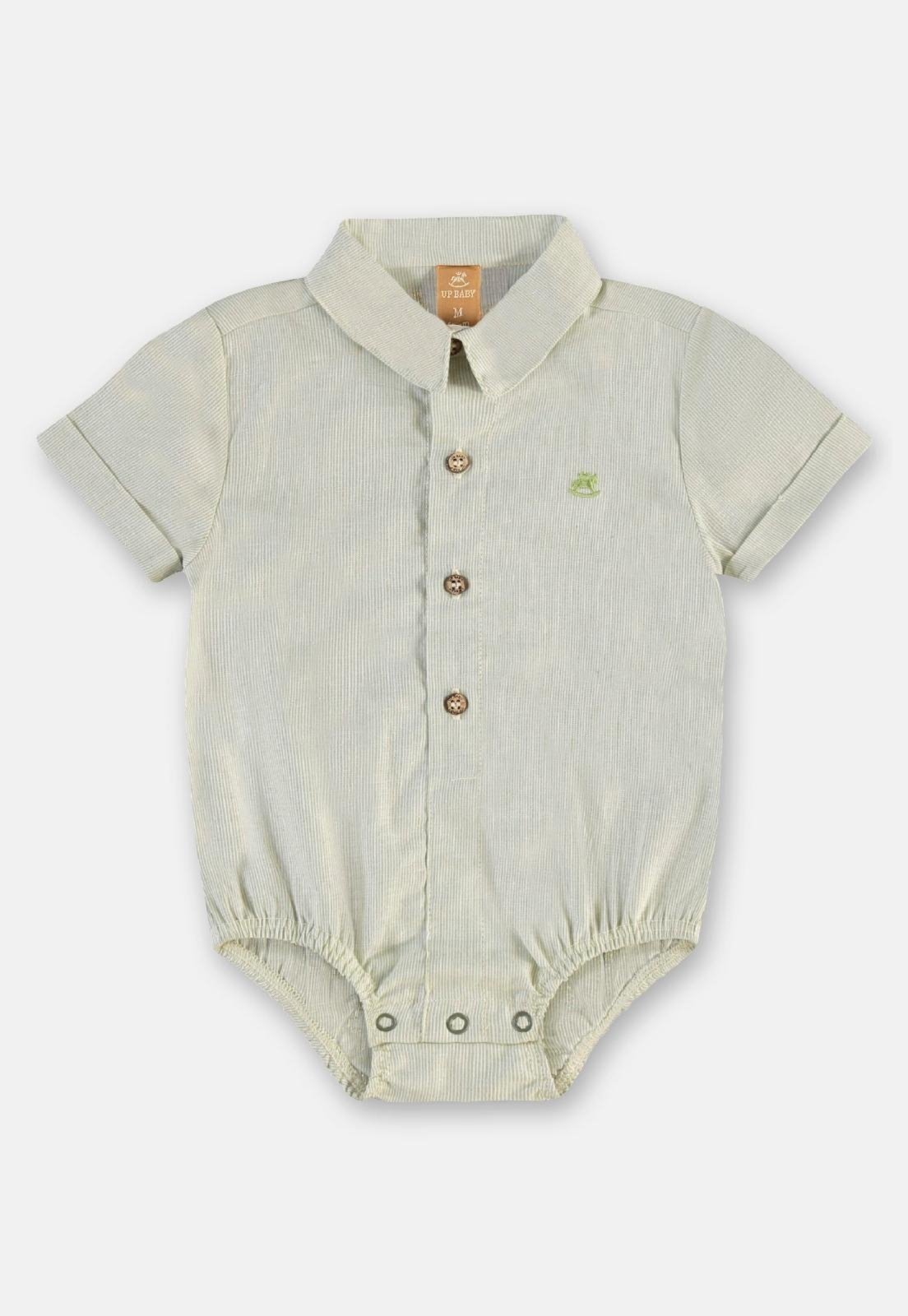 Infantil - Body Camisa Menino Algodão Linho Up Baby Verde